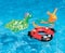 Swim Central 24" Inflatable Red & Black Ladybug Swim Ring Tube Pool Float